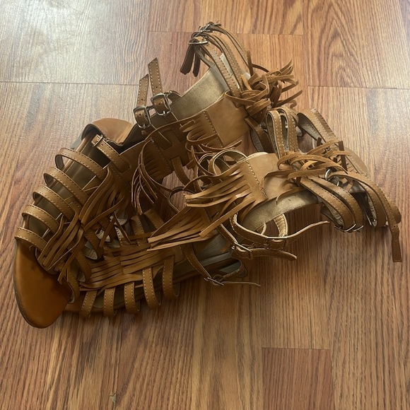 Fringe Gladiator Sandals - Picture 2 of 5